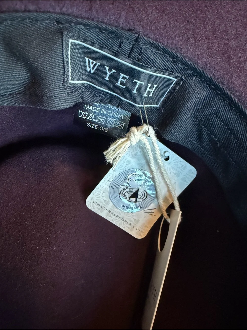 Wyeth Free People Purple Western Hat Cowgirl Bohemian Rustic One Size NWT
